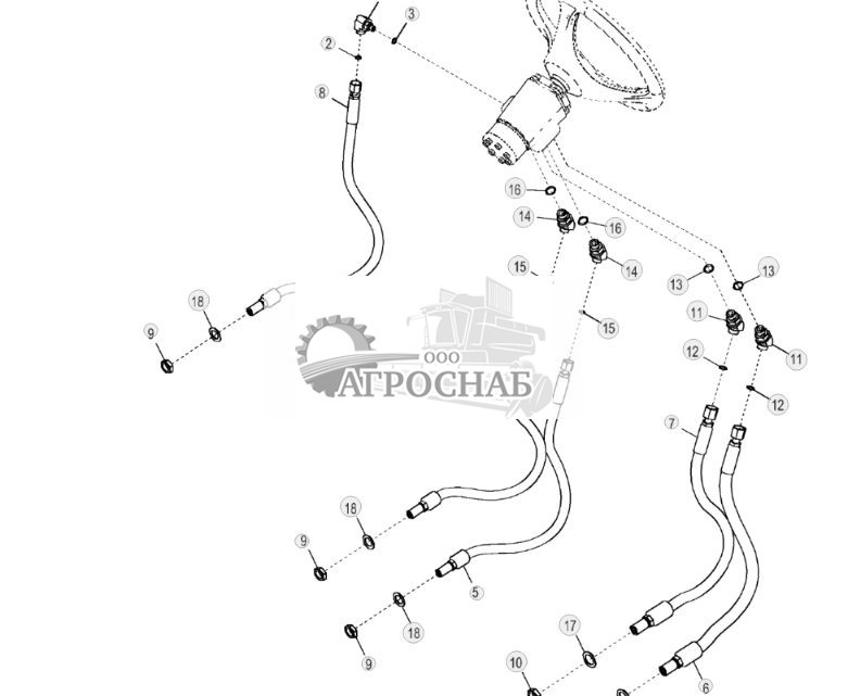 Шланги рулевого управления (стандартные органы управления) - ST3412 330.jpg